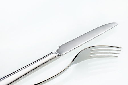 Fork and Knife isolated on white background.の写真素材