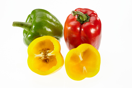 Sweet pepper chilli isolated on white backgroundの写真素材