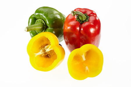 Sweet pepper chilli isolated on white backgroundの写真素材