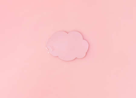 Pink cloud against pastel liquid background Minimal, creative girl's dream concept. Think pink idea.の写真素材