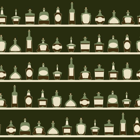 Seamless pattern with bottles.のイラスト素材