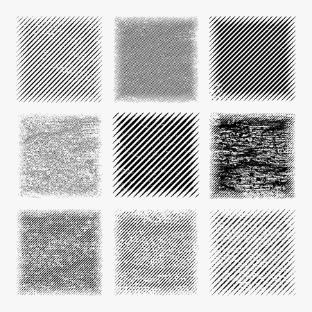 Set of distressed halftone textures. illustration.のイラスト素材