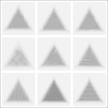 Set of striped abstract forms. illustration.のイラスト素材