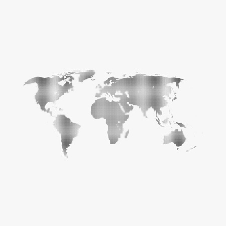 Halftone world map on gray background.のイラスト素材