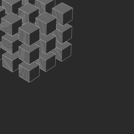 Abstract 3D cubes wallpaper background vector illustrationのイラスト素材