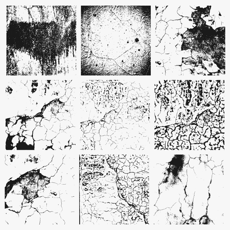 Collection of grunge textures. Vector illustration.のイラスト素材