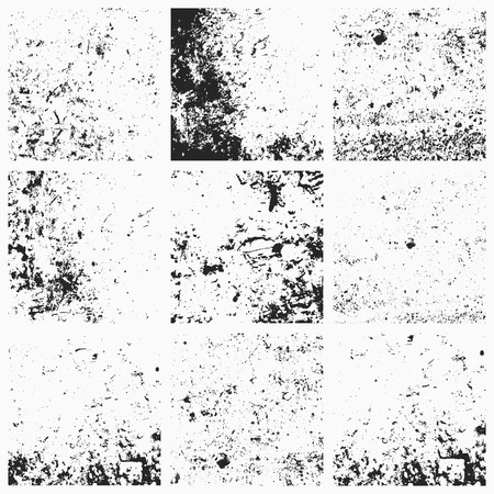 Collection of grunge textures. Vector illustrationのイラスト素材