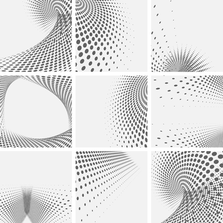 Set of dotted abstract forms vector illustration.のイラスト素材