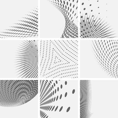 Set of dotted abstract forms. Vector illustration.のイラスト素材