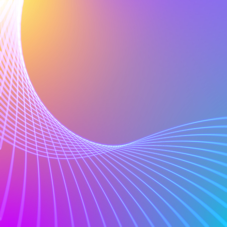 Abstract background with a colorful dynamic wave. Glowing lines on dark background.