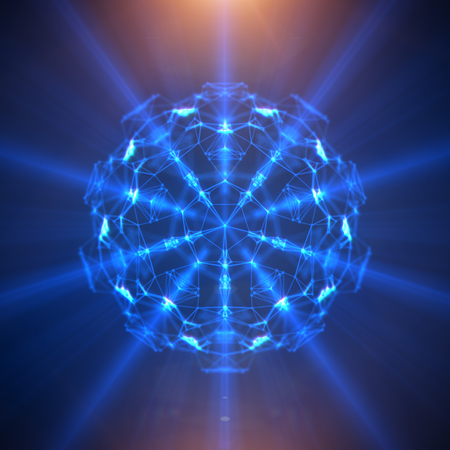 Abstrract geometric figure with multiple connections. Futuristic virtual technology background.の写真素材