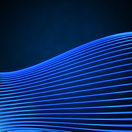 Abstract background with a colorful dynamic wave. Glowing lines on dark background.の写真素材