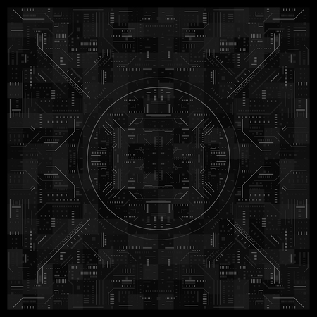 Abstract futuristic HUD pattern. Sci-fi futuristic user interface. Futuristic abstract technology background. Vector illustration.のイラスト素材