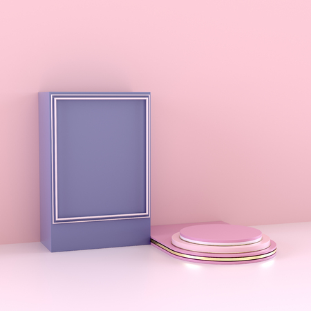 Minimalistic showcase with empty space. Design for product presentation in trendy, modern style. 3d...