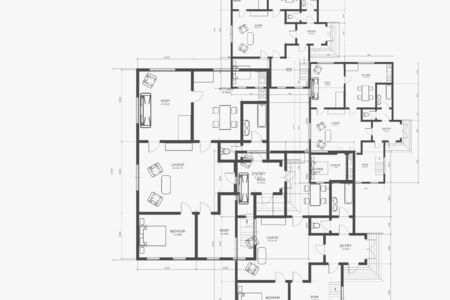 Architectural background. Blue print of building. Technical draw. Vector illustration.のイラスト素材