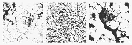 Collection of grunge textures. Vector illustrationのイラスト素材