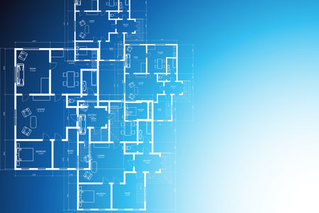 Architectural background. Building construct plan.のイラスト素材