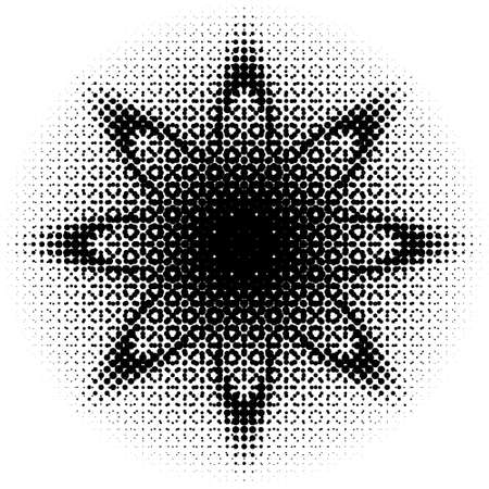 radial halftone gradient overlay with circle dots shapeのイラスト素材