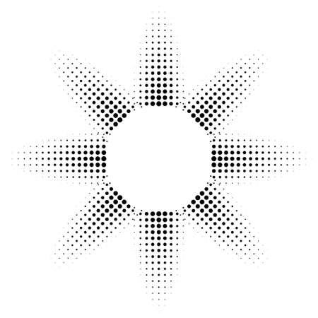 radial halftone gradient overlay and frame with circle dots shapeのイラスト素材