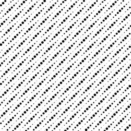 Modern Stylish Halftone Texture. Endless Abstract Background With Random Size Circles. Vector Seamless Mosaic Pattern.のイラスト素材