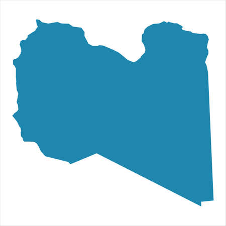 Abstract - High Detailed blue Map of Libya isolated on white background. for your web site design map logo, app, ui, Travel vector illustration eps10.のイラスト素材