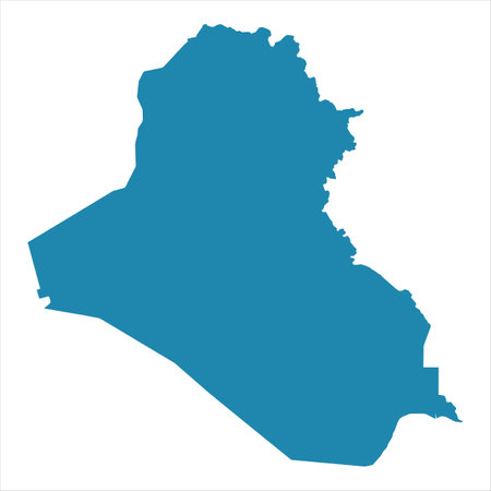 Abstract - High Detailed blue Map of Iraq isolated on white background. for your web site design map logo, app, ui, Travel vector illustration  .のイラスト素材