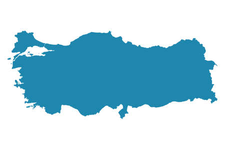 Abstract - High Detailed blue Map of Turkey isolated on white background. for your web site design map logo, app, ui, Travel vector illustration  .のイラスト素材