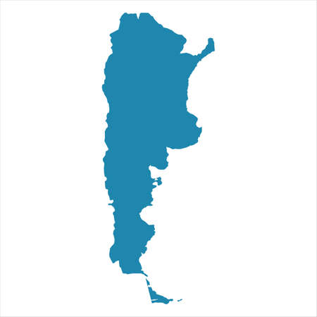 Abstract - High Detailed blue Map of Argentina isolated on white background. for your web site design map logo, app, ui, Travel vector illustration  .のイラスト素材