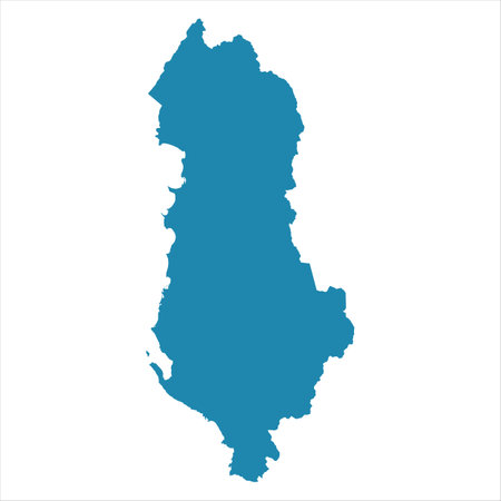 Abstract - High Detailed blue Map of Albania isolated on white background.のイラスト素材