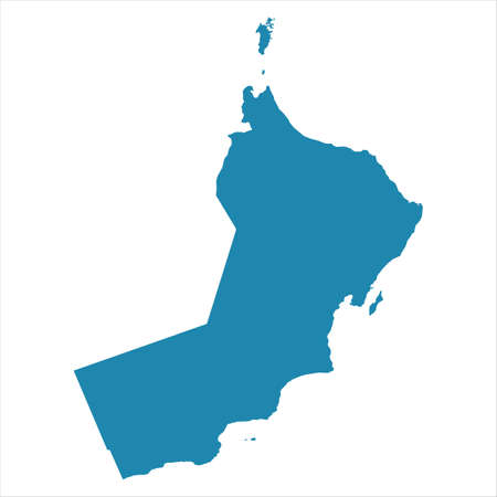 Abstract blue map of Oman isolated on whiteのイラスト素材
