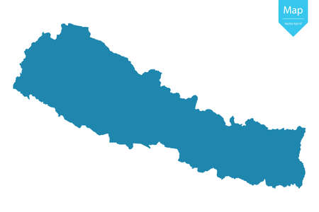 Abstract blue map of Nepal isolated on whiteのイラスト素材