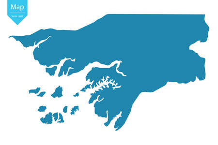 Abstract - High Detailed blue Map of Guinea Bissau isolated on white background. for your web site design map logo, app, ui, Travel vector illustration eps10.のイラスト素材