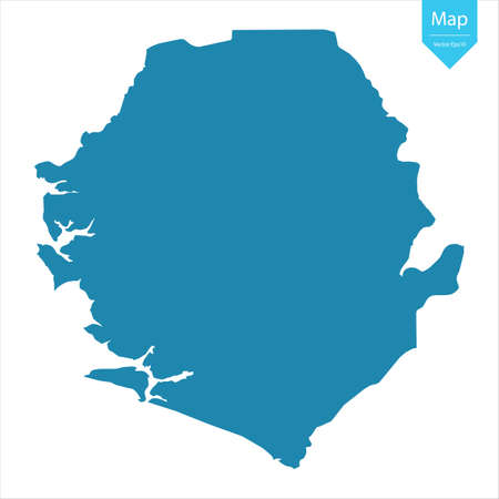 Abstract - High Detailed blue Map of Sierra Leone isolated on white background. for your web site design map logo, app, ui, Travel vector illustration eps10.のイラスト素材