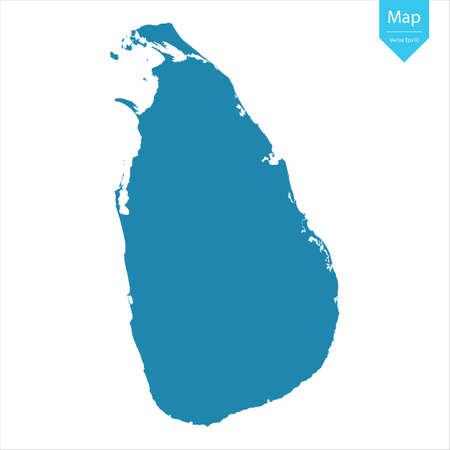 Abstract - High Detailed blue Map of Sri Lanka isolated on white background. for your web site design map logo, app, ui, Travel vector illustration eps10.のイラスト素材