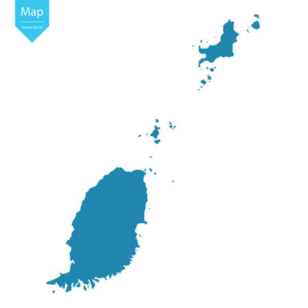 Abstract - High Detailed blue Map of Grenada isolated on white background. for your web site design map logo, app, ui, Travel vector illustration eps10.のイラスト素材