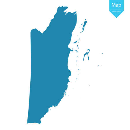 Abstract - High Detailed blue Map of Belize isolated on white background. for your web site design map logo, app, ui, Travel vector illustration eps10.のイラスト素材