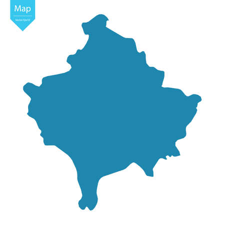 Abstract - High Detailed blue Map of Kosovo isolated on white background. for your web site design map logo, app, uiのイラスト素材