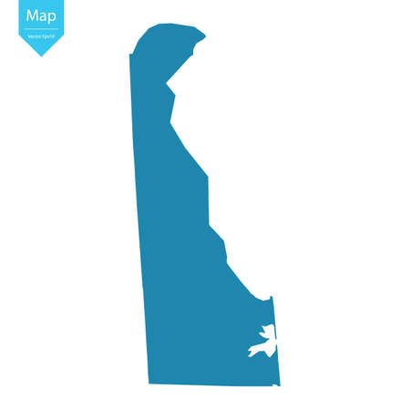 Abstract - High Detailed blue Map of Delaware isolated on white background. for your web site design map logo, app, ui, Travel vector illustration eps10.のイラスト素材