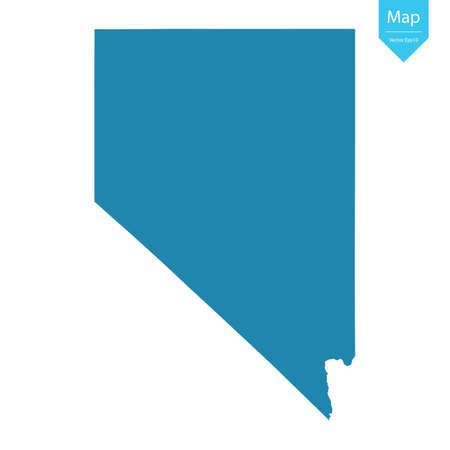Abstract - High Detailed blue Map of Nevada isolated on white background. for your web site design map logo, app, uiのイラスト素材