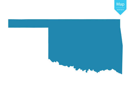 Abstract - High Detailed blue Map of Oklahoma isolated on white background. for your web site design map logo, app, uiのイラスト素材