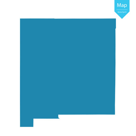 Abstract - High Detailed blue Map of New Mexico isolated on white background. for your web site design map logo, app, ui, Travel vector illustration eps10.のイラスト素材