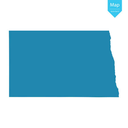 Abstract - High Detailed blue Map of North Dakota isolated on white background. for your web site design map logo, app, ui, Travel vector illustration eps10.のイラスト素材