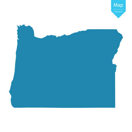 Abstract - High Detailed blue Map of Oregon isolated on white background. for your web site design map logo, app, ui, Travel vector illustration eps10.のイラスト素材