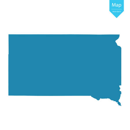 Abstract - High Detailed blue Map of South Dakota isolated on white background. for your web site design map logo, app, ui, Travel vector illustration eps10.のイラスト素材
