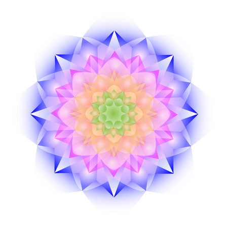 Color crystal mandala on white backgroundのイラスト素材
