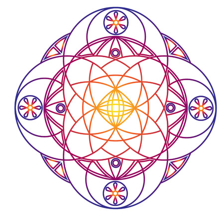 Color geometric ornament on white backgroundのイラスト素材