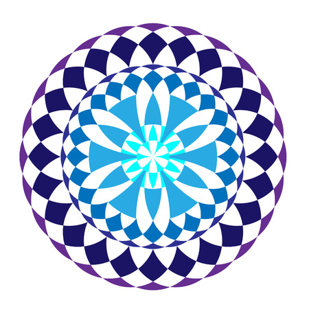 Blue round winter on white backgroundのイラスト素材