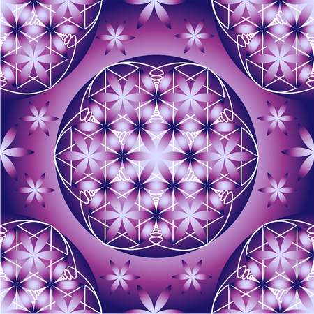 Pink and violet floral background. Seamless vector patternのイラスト素材