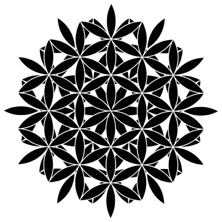 Black vector mandala iconのイラスト素材