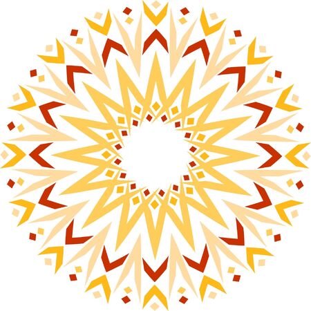 Sunny yellow mandala iconのイラスト素材